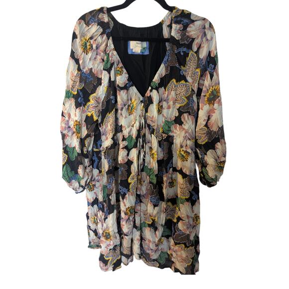 Maeve by Anthropologie Floral V-Neck Mini Dress – Size 1X - Picture 4 of 6